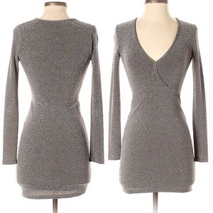 Nasty Gal x After Party Gray Glitter Dress